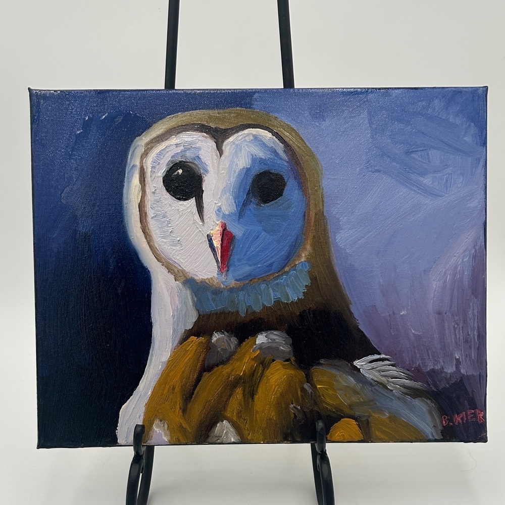 Original Owl Oil Painting on Canvas